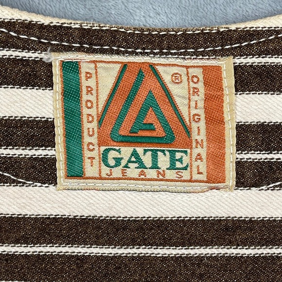 GATE‎ JEANS Mens Brown Denim Workwear Western Vest Metal Buttons Made in USA M - Picture 8 of 9